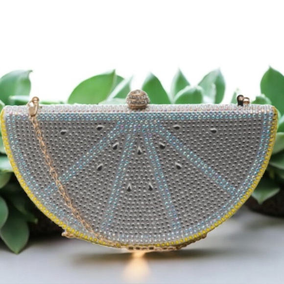 Handbags - Crystal Embellished Lemon Slice Clutch
